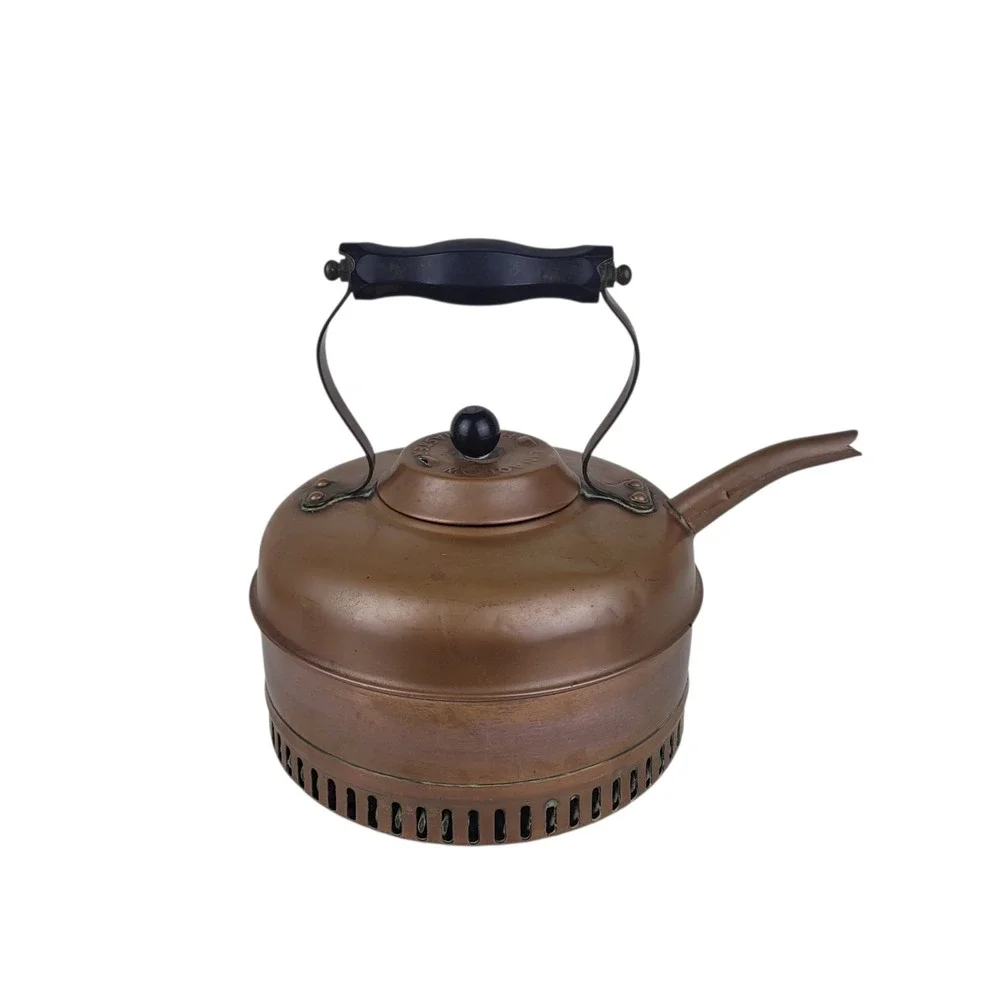 Vintage Linaglow Heatmaster Copper Rapid Boil Tea Kettle Vented Base